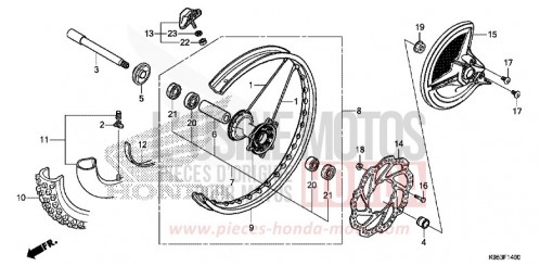 FRONT WHEEL CRF250RXK de 2019